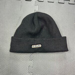 Pinehurst 1895 Black Fleece Beanie Cap By Ahead With Golf Embroidered Logo & Fol